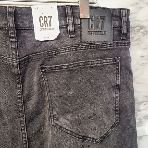 CR7 CRISTIANO RONALDO Mens Gray Jeans T Tapered - Picture 3 of 8